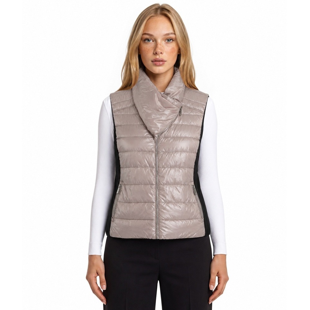 Calvin Klein Performance Puffer Vest Women's Size 2X Rose Gold Mixed Media
